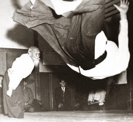 Historische Aufnahme aus dem Aikido-Training